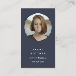 Eenvoudige minimale marine blauw professionele aan visitekaartje