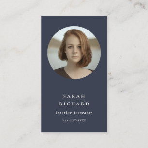 Eenvoudige minimale marine blauw professionele aan visitekaartje