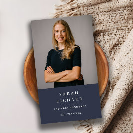 Eenvoudige minimale marine blauw professionele aan visitekaartje