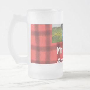 Eenvoudige minimale meneer en mevrouw voeg je naam matglas bierpul