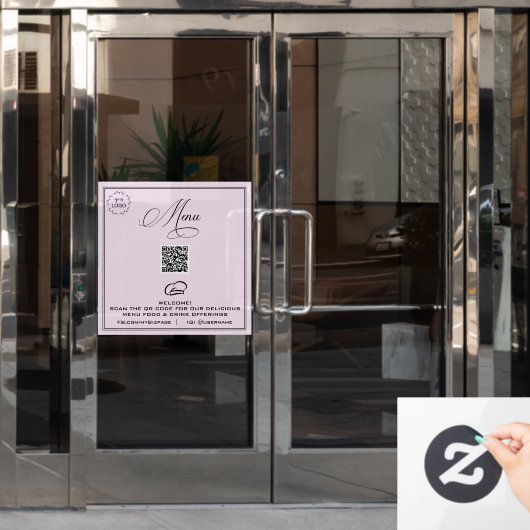 *~* Eenvoudige minimale MENU QR Pastel Windows Cli Raamsticker (Kantoordeur)