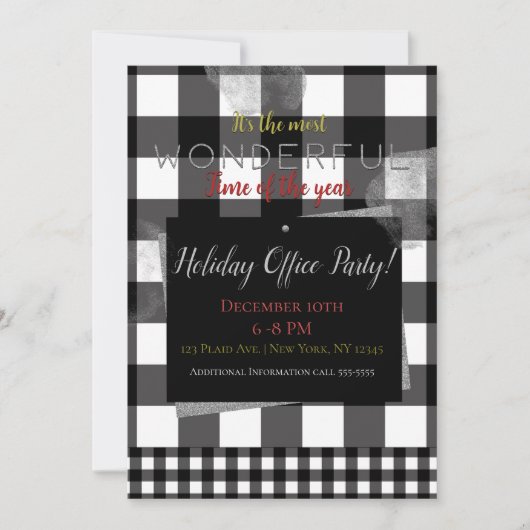 Eenvoudige minimale minimale feestdag in zwart-wit kaart (Voorkant)