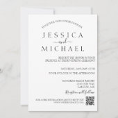 Eenvoudige minimale minimale QR-code voor bruiloft Kaart (Voorkant)