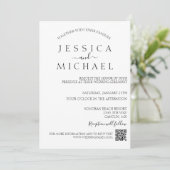 Eenvoudige minimale minimale QR-code voor bruiloft Kaart (Staand voorkant)