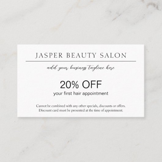 Eenvoudige minimale minimale QR-code voor ouderen Kortingskaartje (Voorkant)