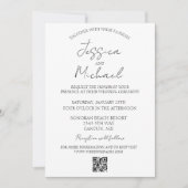 Eenvoudige minimale minimalistische QR-code RSVP Kaart (Voorkant)