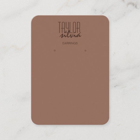 eenvoudige minimale mocha mousse Oorbel display ka Visitekaartje (Voorkant)
