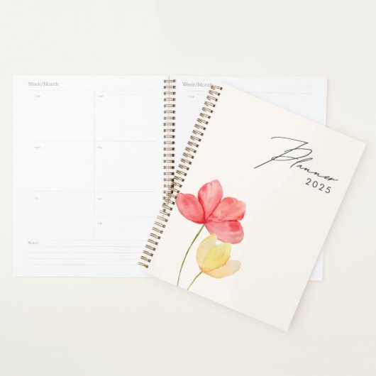 Eenvoudige minimale moderne bloemenplanner 2025 planner (Display)
