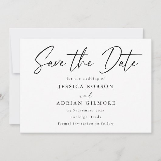 Eenvoudige minimale moderne bruiloft save the date (Voorkant)