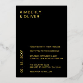 Eenvoudige minimale moderne emigratie-invi folie uitnodiging