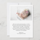 Eenvoudige minimale moderne foto Elegante geboorte Aankondiging (Achterkant)