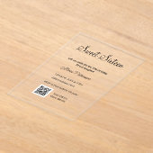 Eenvoudige minimale moderne QR Sweet zestien verja Acryl Uitnodigingen (Laagn)