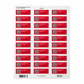 Eenvoudige Minimale Moderne Rode Zwarte Witte Web  Etiket (Full Sheet)