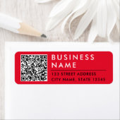 Eenvoudige minimale moderne rood zwart wit Web QR- Etiket (Insitu)