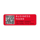 Eenvoudige minimale moderne rood zwart wit Web QR- Etiket (Voorkant)