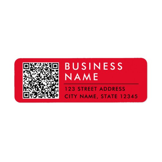 Eenvoudige minimale moderne rood zwart wit Web QR- Etiket (Voorkant)