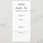 eenvoudige, minimale, moderne trouwmenukaart menu (Voorkant)