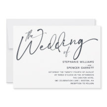 Eenvoudige, minimale, moderne uitnodiging voor wed