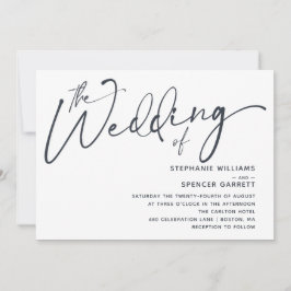 Eenvoudige, minimale, moderne uitnodiging voor wed