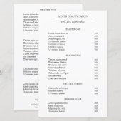 Eenvoudige minimale moderne zakelijke prijslijst (Voorkant / Achterkant)