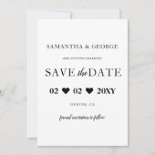 Eenvoudige minimale, moderne zwart-witopslag voor  save the date (Voorkant)