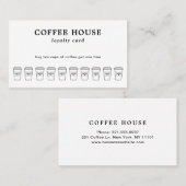 Eenvoudige, minimale, moderne zwarte koffiewinkel klantenkaartje (Voorkant / Achterkant)