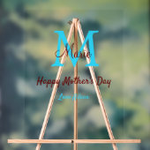 Eenvoudige Minimale moederdag Blauw Monogram Roze  Acryl Bord (Neutraal)