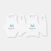 Eenvoudige Minimale moederdag Blauw Monogram Roze  Bedankdoosjes (Uitgevouwen)