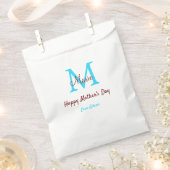 Eenvoudige Minimale moederdag Blauw Monogram Roze  Bedankzakje (Geknipt)