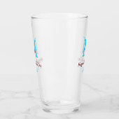 Eenvoudige Minimale moederdag Blauw Monogram Roze  Glas (Links)