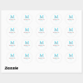 Eenvoudige Minimale moederdag Blauw Monogram Roze  Ronde Sticker (Vel)