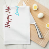 Eenvoudige Minimale moederdag Blauw Monogram Roze  Theedoek (Quarter Fold)