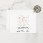 Eenvoudige minimale Moederdag-bloktekening Notitiekaartje (Voorkant / Achterkant in situ)