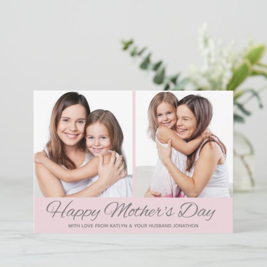 Eenvoudige, minimale Moederdag foto Feestdagenkaart (Staand voorkant)