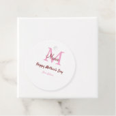 Eenvoudige Minimale moederdag monogram Roze Naam T Bedankjes Labels (In situ)