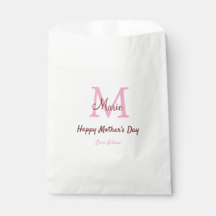 Eenvoudige Minimale moederdag monogram Roze Naam T Bedankzakje