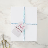 Eenvoudige Minimale moederdag monogram Roze Naam T Cadeaulabel (Met Touw)