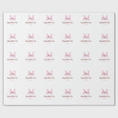 Eenvoudige Minimale moederdag monogram Roze Naam T Cadeaupapier (Vlak)