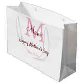 Eenvoudige Minimale moederdag monogram Roze Naam T Groot Cadeauzakje (Achterkant Gekanteld)