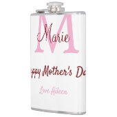 Eenvoudige Minimale moederdag monogram Roze Naam T Heupfles (Links)