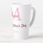 Eenvoudige Minimale moederdag monogram Roze Naam T Latte Mok (Rechterhoek)