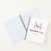 Eenvoudige Minimale moederdag monogram Roze Naam T Notitieboek (Binnen)