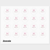 Eenvoudige Minimale moederdag monogram Roze Naam T Ronde Sticker (Vel)