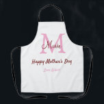 Eenvoudige Minimale moederdag monogram Roze Naam T Schort<br><div class="desc">mooi design</div>