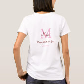 Eenvoudige Minimale moederdag monogram Roze Naam T T-shirt (Achterkant)