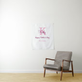 eenvoudige minimale moedersdag monogram roze naam  wandkleed (In situ)
