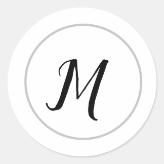 EENVOUDIGE MINIMALE MONOGRAM ELEGANTE SLEUTELHANGE RONDE STICKER