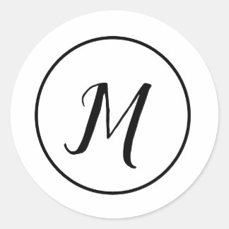 EENVOUDIGE MINIMALE MONOGRAM ELEGANTE SLEUTELHANGE RONDE STICKER