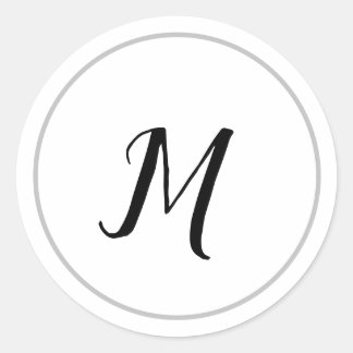 EENVOUDIGE MINIMALE MONOGRAM ELEGANTE SLEUTELHANGE RONDE STICKER
