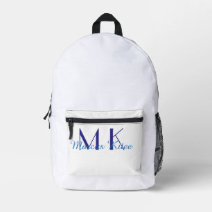 eenvoudige minimale monogram gepersonaliseerde naa bedrukte rugzak